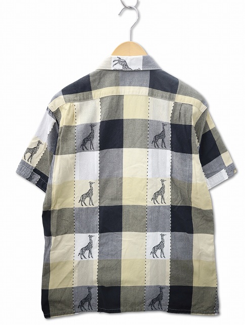 【中古】エンジニアードガーメンツ Camp Shirt Cotton Giraffe Jacquard アニマル ジャガード チェック シャツ XXS_1