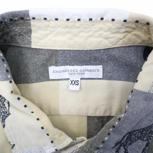 【中古】エンジニアードガーメンツ Camp Shirt Cotton Giraffe Jacquard アニマル ジャガード チェック シャツ XXS_2