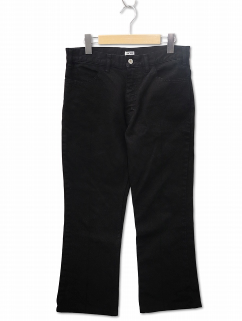 【中古】アンスクリア INSCRIRE 002 Flare Denim 製品染め セミフレア デニムパンツ 33 BLACK(ブラック) メンズ