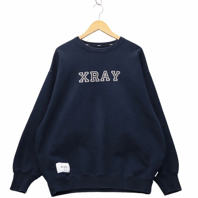 【中古】WTAPS ACADEMY / SWEATER / COTTON スウェット トレーナー 04 NAVY ネイビー 242ATDT-CSM18 メンズ