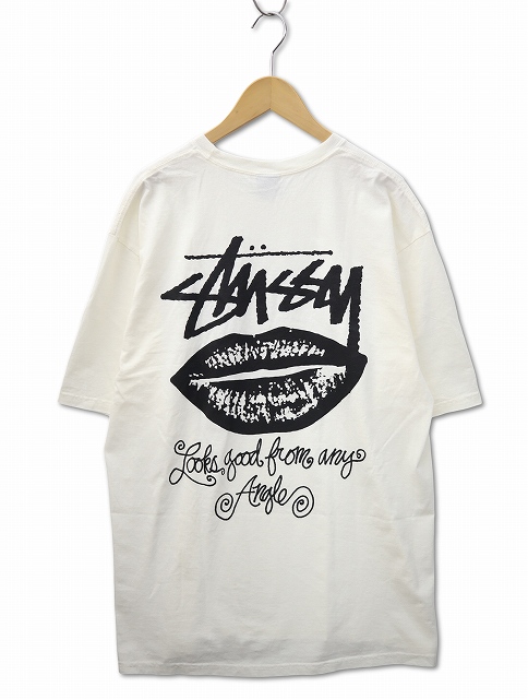 【中古】未使用品 ステューシー STUSSY ANY ANGLE PIG. DYED TEE クルーネック バック プリント 半袖 Tシャツ XL
