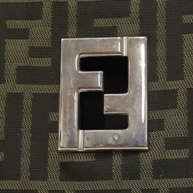 【中古】フェンディ FENDI ヴィンテージ 15787-012 ズッカ柄 ナイロンキャンバス スクエア トートバッグ レディース_5