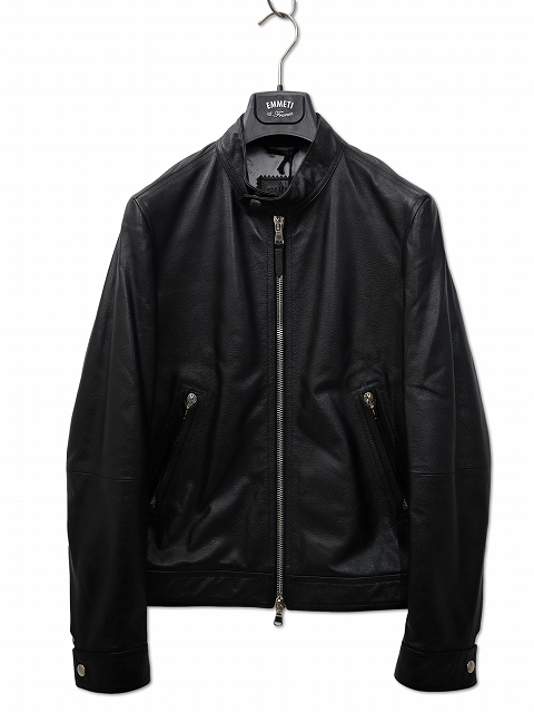 【中古】未使用品 エンメティ MASSIMO SP LAMB SKIN NAPPA ラムスキン ナッパ レザー ジップ ライダースジャケット 44