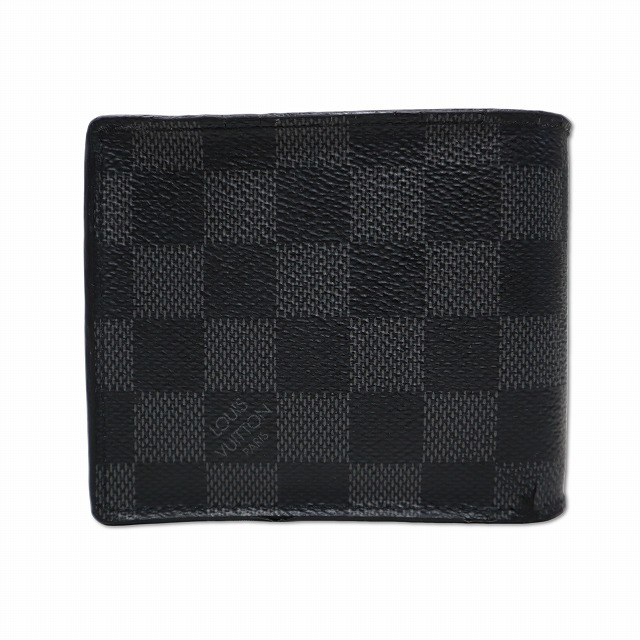 【中古】ルイヴィトン LOUIS VUITTON N63336 ダミエ・グラフィット ポルトフォイユ・マルコ NM 二つ折り 財布
