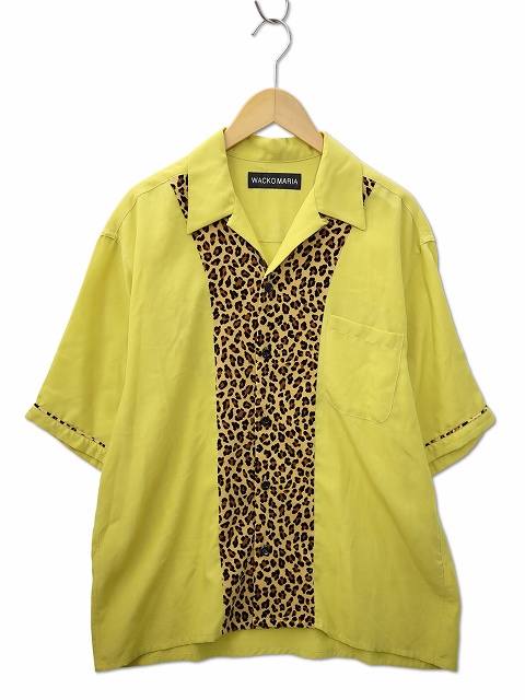 【中古】WACKO MARIA 2025SS SWITCHING 50'S OPEN COLLAR SHIRT レオパード切替 50'S オープンカラー シャツ L