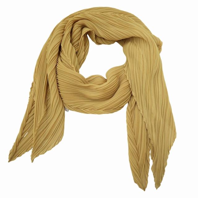 【中古】プリーツプリーズ PLEATS PLEASE プリーツ ストール MUSTARDYELLOW(マスタードイエロー) レディース