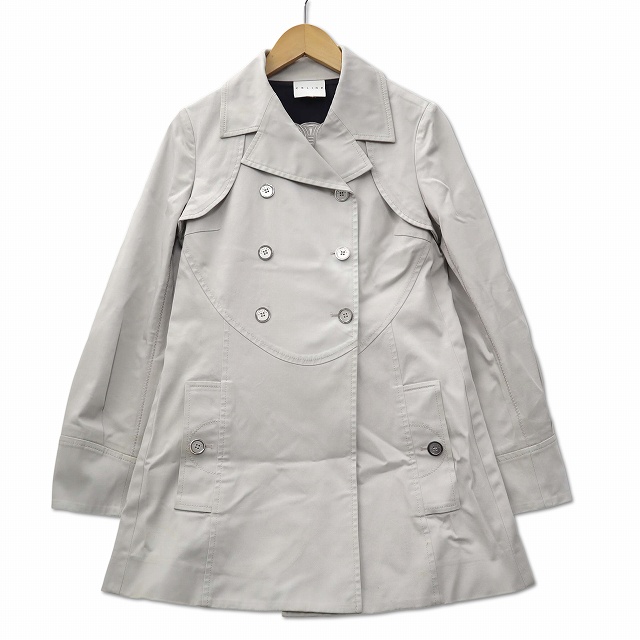 【中古】セリーヌ CELINE ヴィンテージ トレンチコート ライトグレー 36 (S) レディース