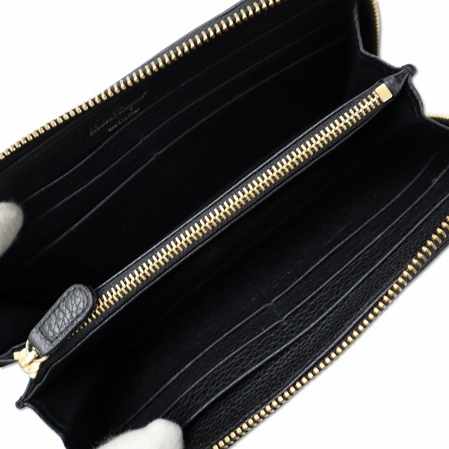 【中古】サルヴァトーレフェラガモ Salvatore Ferragamo 22C843 レザー ガンチョシティ 型押し 長財布 ウォレット_2