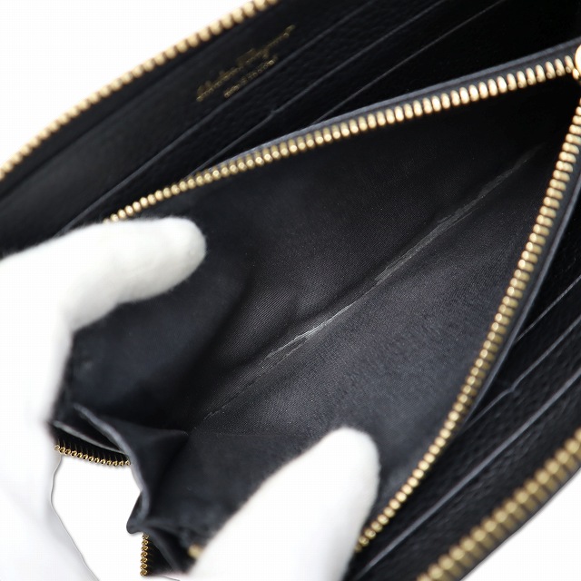 【中古】サルヴァトーレフェラガモ Salvatore Ferragamo 22C843 レザー ガンチョシティ 型押し 長財布 ウォレット_3