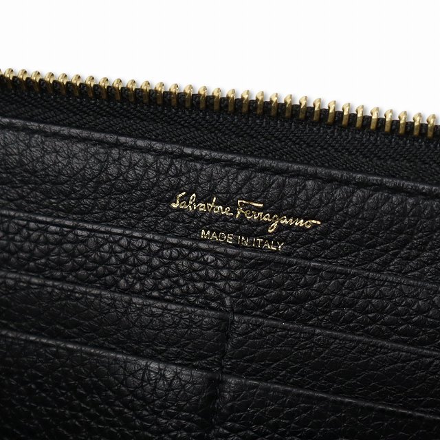 【中古】サルヴァトーレフェラガモ Salvatore Ferragamo 22C843 レザー ガンチョシティ 型押し 長財布 ウォレット_4