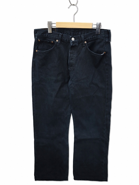 【中古】リーバイス Levi's 501 501-0165 00's ユーロリーバイス 後染めブラック ストレート デニムパンツ W33