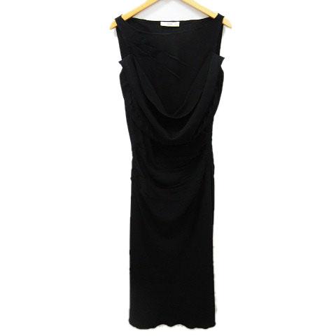 中古 プラダ Prada ドレープ ギャザー ノースリーブ パーティー ドレス ワンピース 40 黒 レディースの通販はau Pay マーケット ブランド古着のベクトル