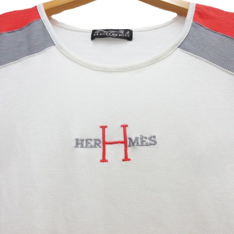 中古 エルメス Hermes カットソー Tシャツ 半袖 バイカラー ライン ロゴ 白 ホワイト レディースの通販はau Pay マーケット ブランド古着のベクトル