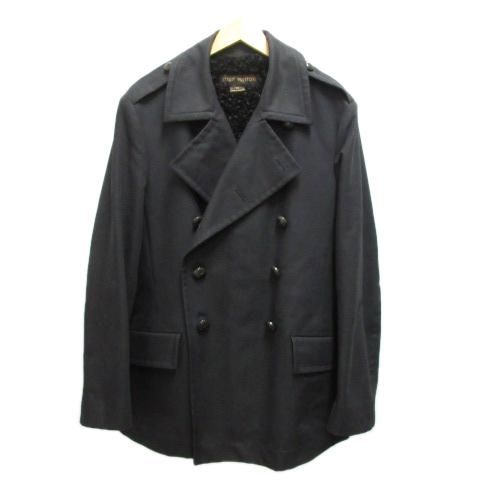 中古 ルイヴィトン Louis Vuitton ハーフコート Pコート ジャケット コットン ライナー 羊革 50 黒 ブラック Rw052m Mhpk10cjz メンズの通販はau Pay マーケット ブランド古着のベクトル