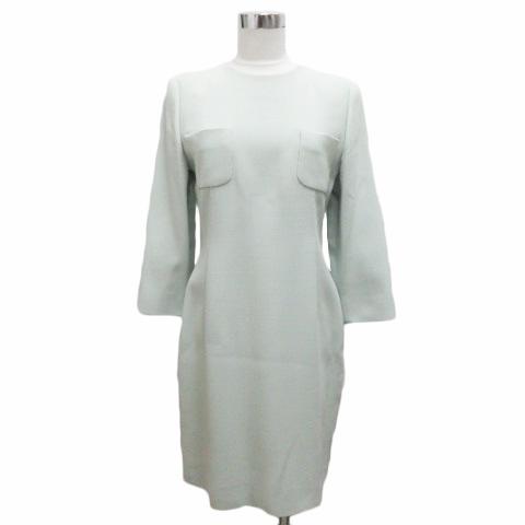 中古 フォクシー Foxey ワンピース 長袖 膝丈 クルーネック ウール 40 緑 ミントグリーン レディースの通販はau Pay マーケット ブランド古着のベクトル