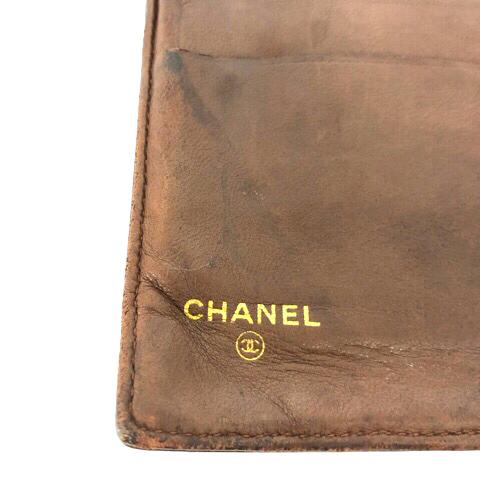中古】シャネル CHANEL 105c18 キャビアスキン ウォレット 長財布 二