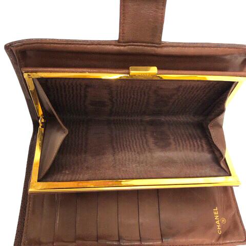 中古】シャネル CHANEL 105c18 キャビアスキン ウォレット 長財布 二