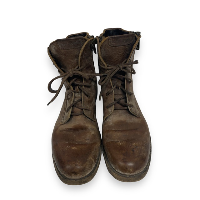 中古】ダメージ加工 ヴィンテージ加工 レザーブーツ サイドジップ 9 1