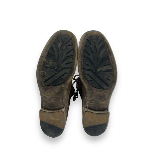 【中古】ダメージ加工 ヴィンテージ加工 レザーブーツ サイドジップ 9 1/2 茶 ダークブラウン メンズ 中古】ダメージ加工 ヴィンテージ加工 レザーブーツ サイドジップ 9 1