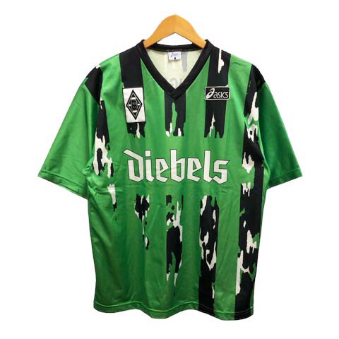 【中古】アシックス サッカーシャツ レプリカユニフォーム ボルシアMG 1994-1995 半袖 S グリーン ブラック ホワイト メンズ｜au  PAY マーケット