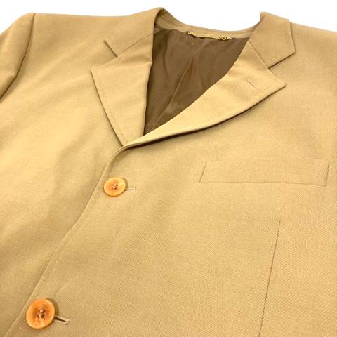 【中古】ドルチェ&amp;ガッバーナ ドルガバ DOLCE&amp;GABBANA コート ジャケット シングル テーラード ウール混 長袖 無地 56 ベージュ メンズ_5