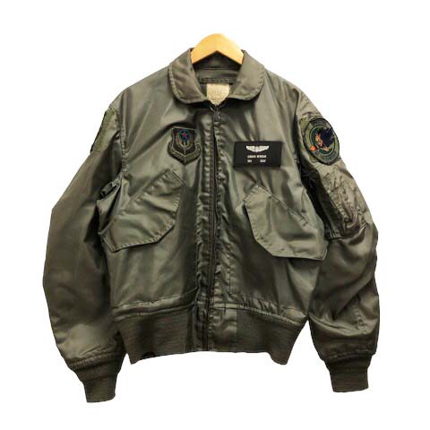 【中古】米軍 US AIR FORCEフライトジャケット ジャンパー CWU−36P 空軍 ワッペン 長袖 SMALL カーキ メンズ｜au PAY  マーケット