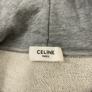 【中古】セリーヌ CELINE 21AW フード付き ルーズスウェットシャツ スウェット トレーナー パーカー S ライトグレー メンズ  レディース｜au PAY マーケット