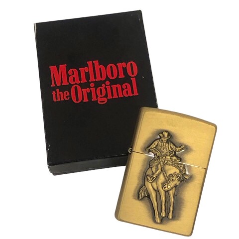 【中古】ジッポー ZIPPO USA 1999年製 マルボロ カウボーイ ロデオ オイルライター 金 ゴールド ※TP メンズ