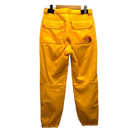【中古】未使用品 グッチ GUCCI ｘTHE NORTH FACE 663764 ナイロンカーゴパンツ ボトムス ロゴ プリント 中わた S 黄 イエロー メンズ 中古】未使用品 グッチ GUCCI xTHE NORTH FACE 663764 ナイロンカーゴ