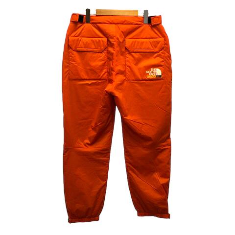 【中古】未使用品 グッチ GUCCI ｘTHE NORTH FACE 663764 ナイロンカーゴパンツ ボトムス ロゴ プリント 中わた L オレンジ メンズ_1
