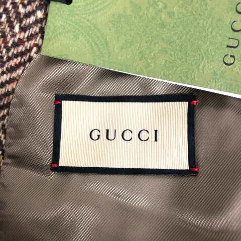 中古】未使用品 グッチ GUCCI 22AW 644450 ZAFUT ウールヘリンボーン