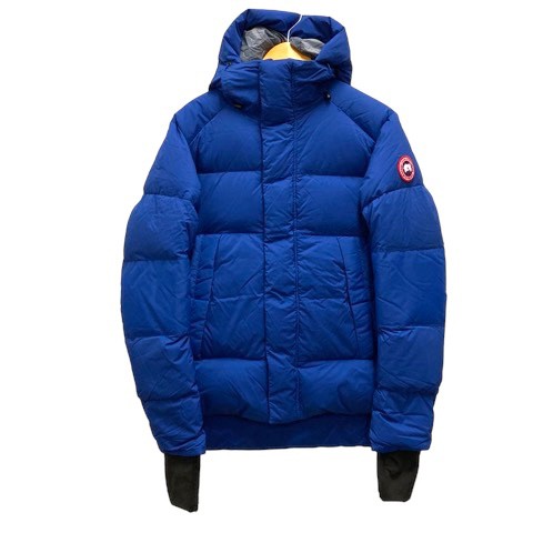 【中古】未使用品 CANADA GOOSE 5076M ダウンジャケット ブルゾン アームストロングフーディ フェザー混 ナイロン 長袖 M ブルー メンズ