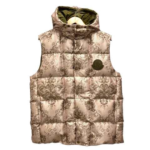 【中古】未使用品 モンクレール MONCLER 22SS 1952 RABEH GILET ダウンベスト フェザー混 リバーシブル ナイロン 2 ベージュ 緑 メンズ