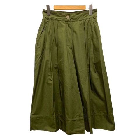 【中古】未使用品 モンクレール MONCLER × jw anderson 21SS PANTALONE パンツ ワイド ガウチョ タック コットン 40 カーキ レディース