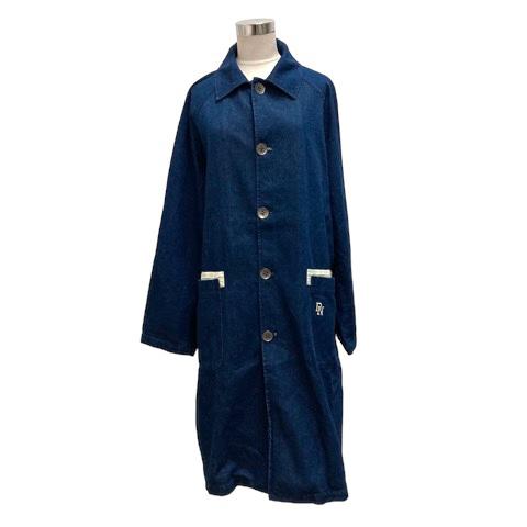 【中古】未使用品 デッサン Dessin デニムコート アウター コットン ロゴ刺繍 ロング丈 長袖 3 青 インディゴブルー レディースの通販は