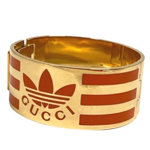中古】未使用品 グッチ GUCCI ×アディダス adidas カフ ブレスレット