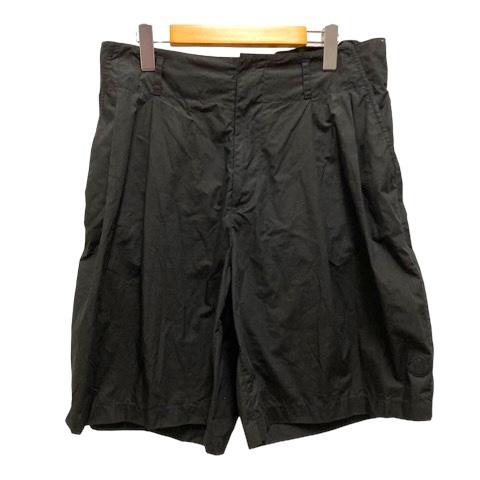 【中古】未使用品 モンクレール MONCLER 22SS ワイドショートパンツ ハーフパンツ ボトムス コットン タック 46 黒 ブラック メンズ