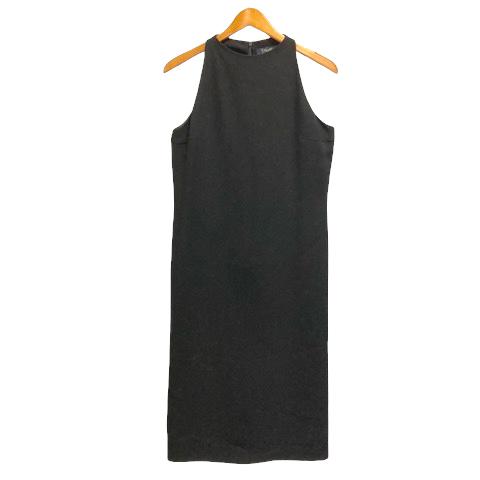 【中古】Sマックスマーラ 'S Max Mara ワンピース ノースリーブ Iライン ロング丈 無地 36 黒 ブラック レディース