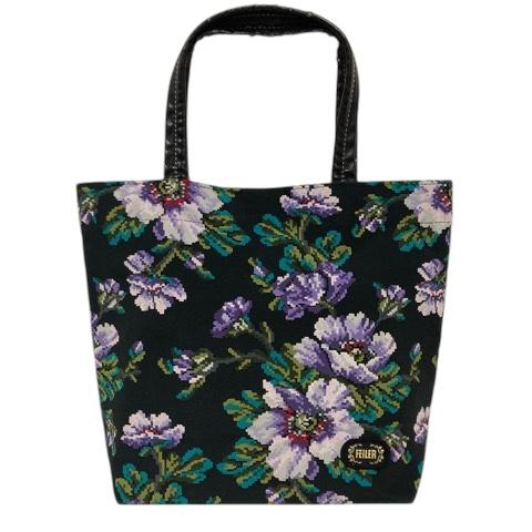 フェイラー FEILER ハンドバッグ ブラック 花柄【中古】 中古