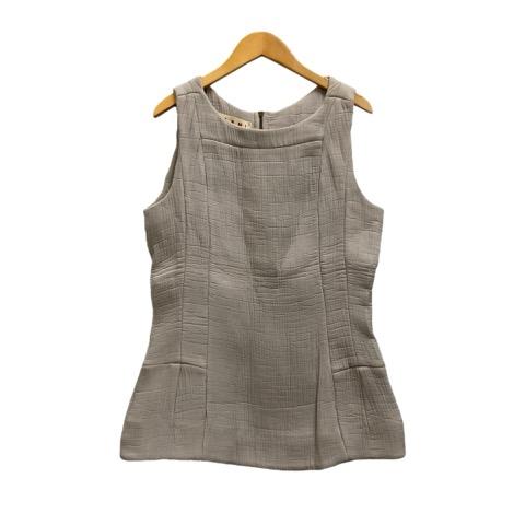 未使用品 マルニ MARNI カットソー ノースリーブ クルーネック 無地 シルク混 TTMAE17A00 TV105-00N20 40 グレー レディース 中古】未使用品 マルニ MARNI カットソー ノースリーブ クルー