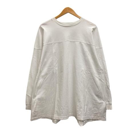 【中古】ナゴンスタンス nagonstans Tシャツ 長袖 クルーネック 無地 ロゴ刺繍 コットン 470FA880-0490 M 白 ホワイト レディースの通販は 6,003円