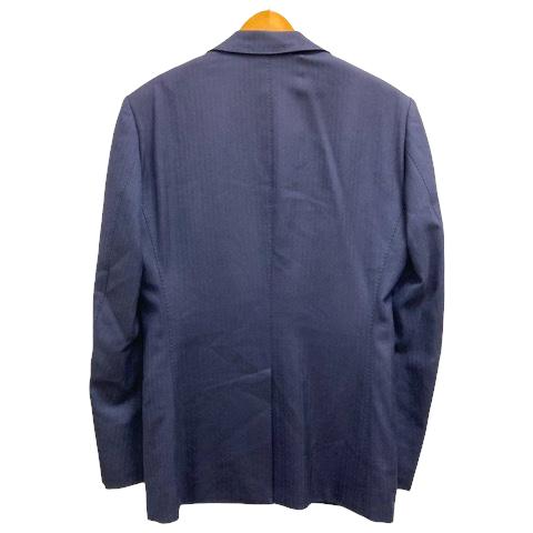 【中古】トゥモローランド TOMORROWLAND PILGRIM スーツ セットアップ ストライプ フォーマル シングル ウール 46 紺 ネイビー メンズ_3