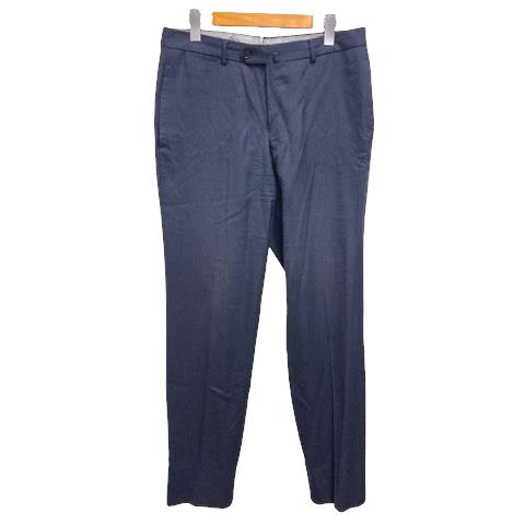 【中古】トゥモローランド TOMORROWLAND PILGRIM スーツ セットアップ ストライプ フォーマル シングル ウール 46 紺 ネイビー メンズ_4