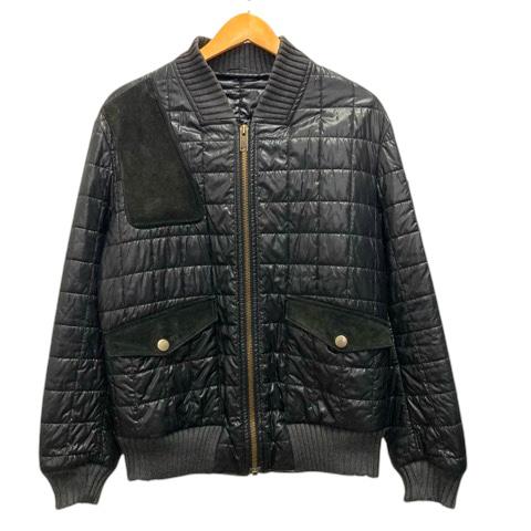 【中古】グッチ GUCCI ジャケット ブルゾン キルティング ナイロン エルボーパッチ 中綿 長袖 48 黒 ブラック メンズ