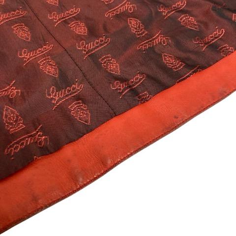 【中古】グッチ GUCCI ミニスカート オールドグッチ スエード 44 赤 レッド ゴールド レディース_6