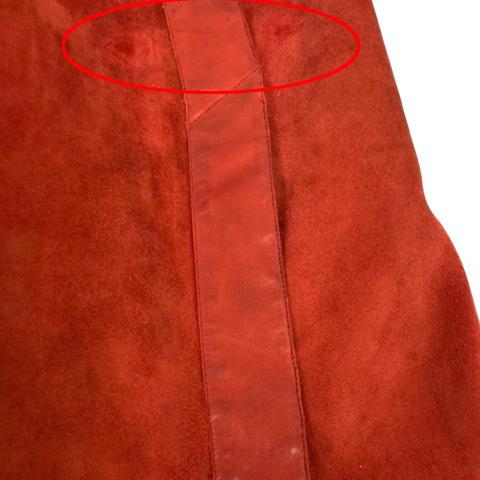 【中古】グッチ GUCCI ミニスカート オールドグッチ スエード 44 赤 レッド ゴールド レディース_7