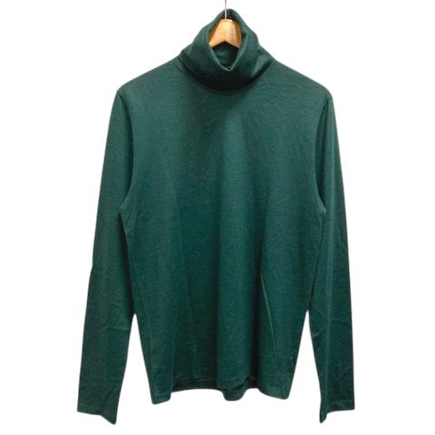 【中古】ルイヴィトン LOUIS VUITTON カットソー セーター ウール タートルネック 長袖 無地 薄手 S 緑 グリーン メンズ