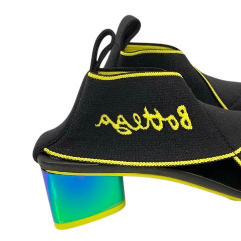 【中古】ボッテガヴェネタ BOTTEGA VENETA サンダル シューズ ジャカードロゴ チャンキーヒール 35.5 ブラック イエロー レディース 中古】ボッテガヴェネタ BOTTEGA VENETA サンダル シューズ ジャカード