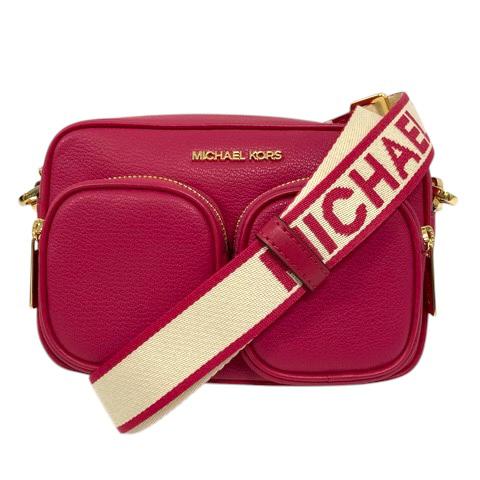 【中古】マイケルコース MICHAEL KORS jet set item ショルダーバッグ ミニポーチ ケース ロゴベルト ピンク ゴールド レディース