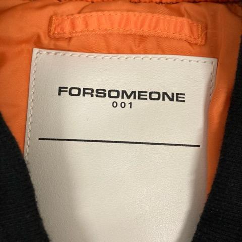 【中古】フォーサムワン FORSOMEONE 上衣 MA-1 長袖 ロゴタイプ刷り上げる 78000385 48 黒 黒いこと 白 白いこと メンズ